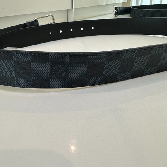 COPY - Louis Vuitton Damier Graphite Canvas Mens Belt - Picture 4 of 4
